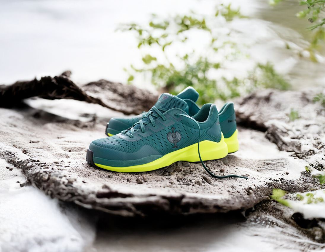 S1: S1 Sicherheitshalbschuhe e.s. Padua low + smaragdgrün/warngelb 1