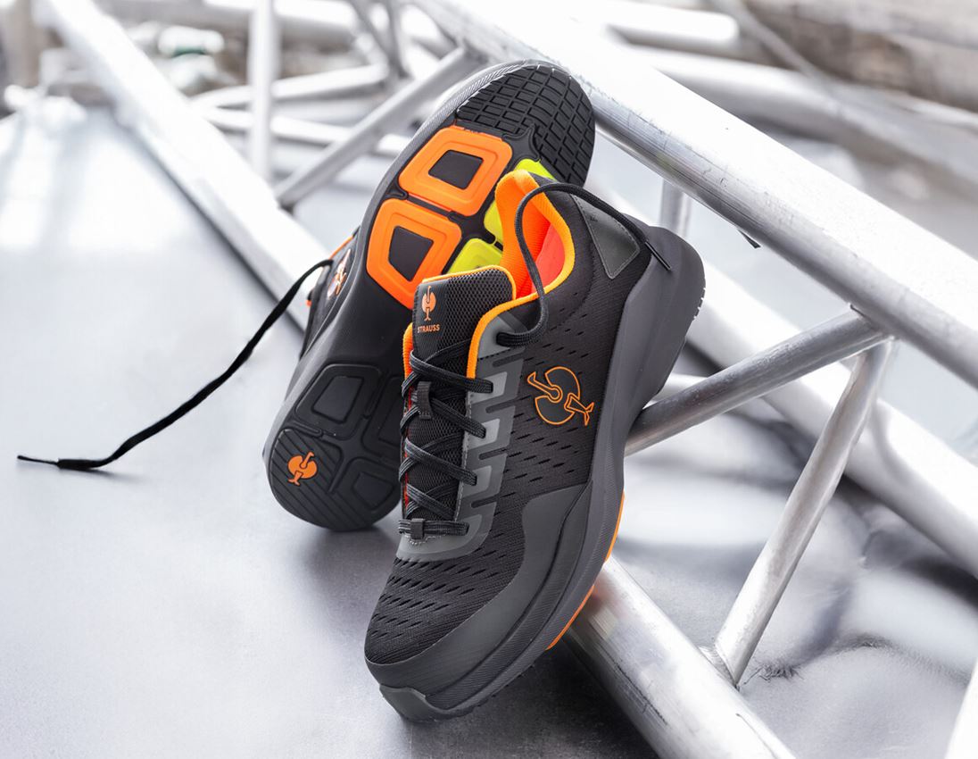 Sicherheitsschuhe: S1 Sicherheitshalbschuhe e.s. Padua low + schwarz/warnorange 1