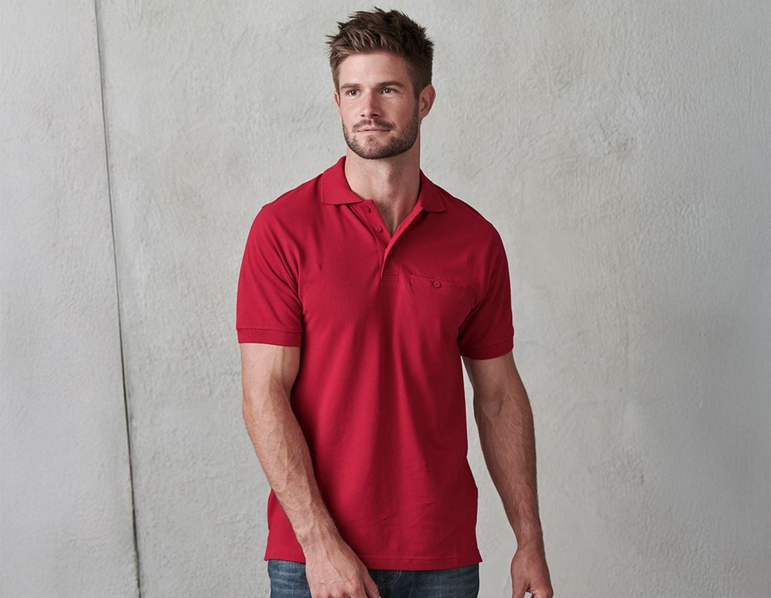 Shirts & Co.: e.s. Polo-Shirt cotton Pocket + rot