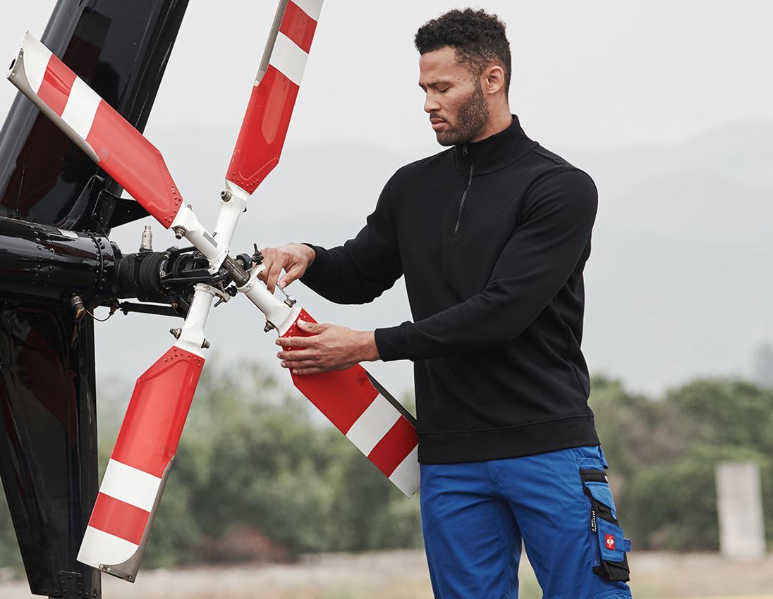 Shirts & Co.: e.s. ZIP-Sweatshirt poly cotton + schwarz 1