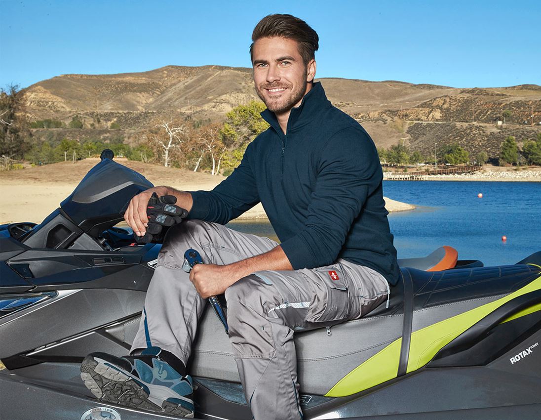 Shirts & Co.: e.s. ZIP-Sweatshirt poly cotton + seeblau 1