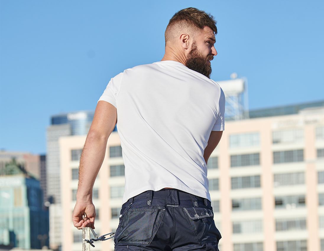 Shirts & Co.: e.s. Funktions T-Shirt poly cotton + weiß 2