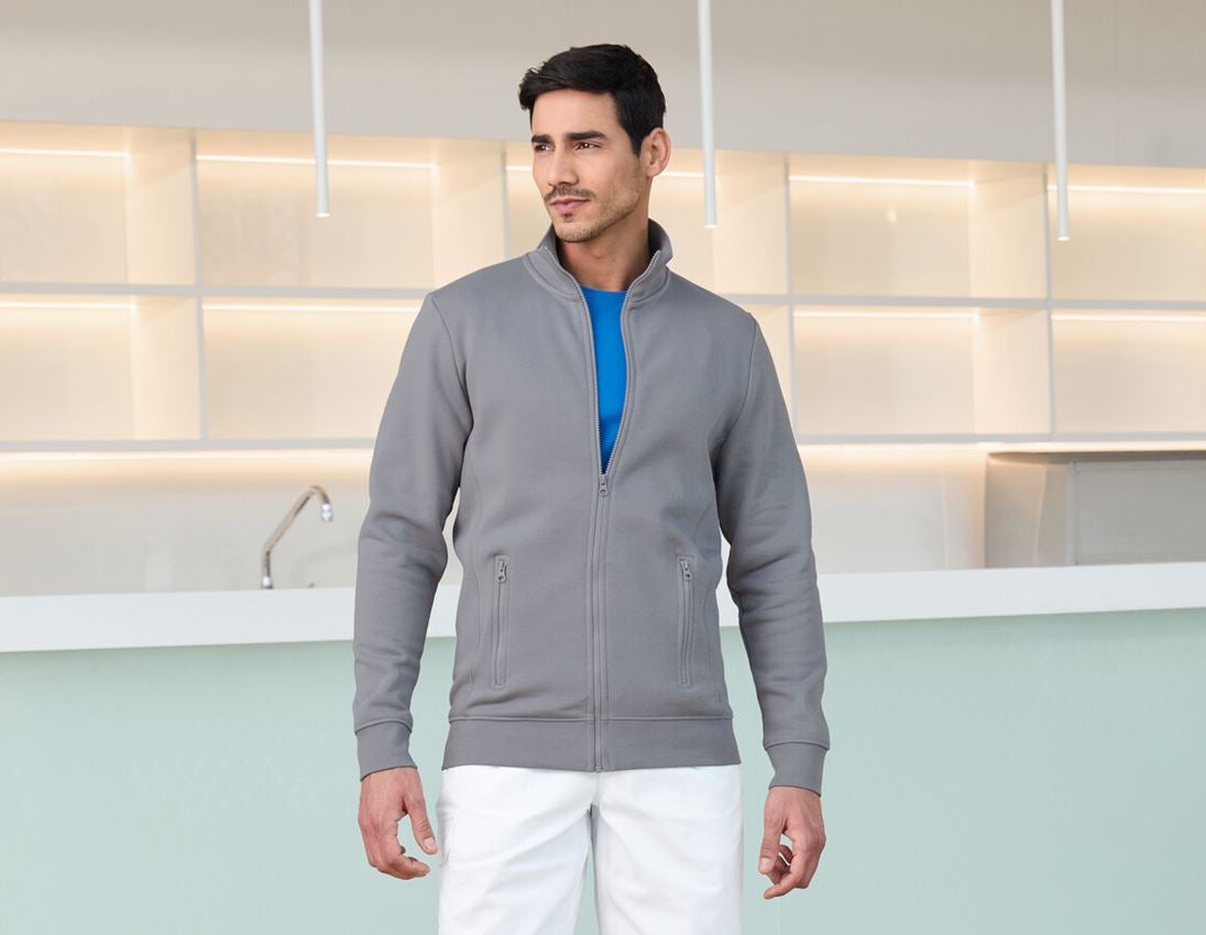 Bekleidung: e.s. Sweatjacke poly cotton + platin