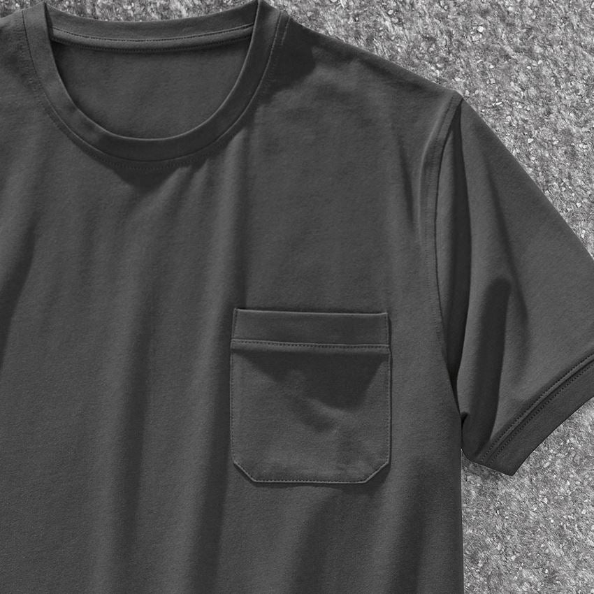 Shirts & Co.: e.s. T-Shirt cotton stretch Pocket + anthrazit 2