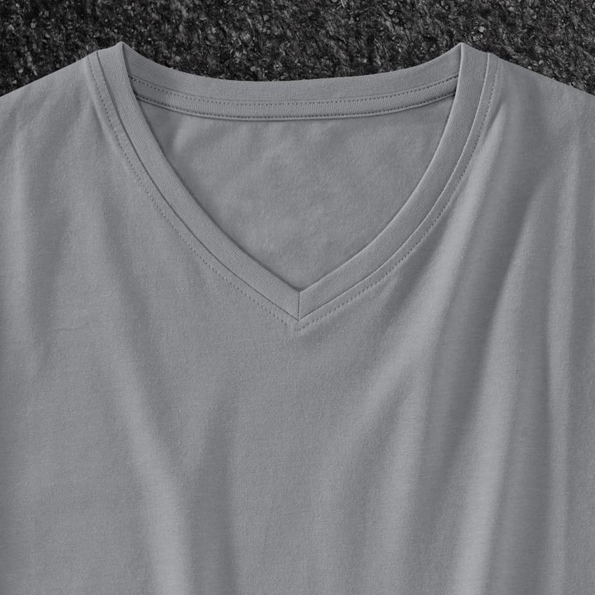 Shirts & Co.: e.s. T-Shirt cotton stretch V-Neck + platin 2