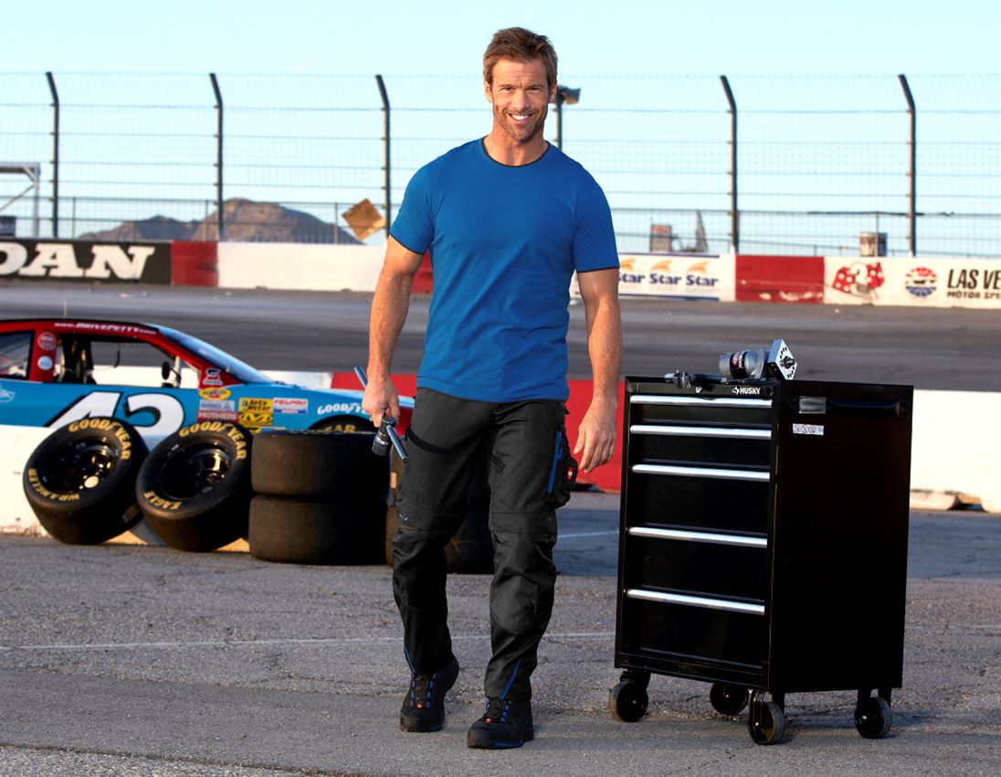 Shirts & Co.: e.s. T-Shirt cotton stretch Layer + enzianblau/graphit 1