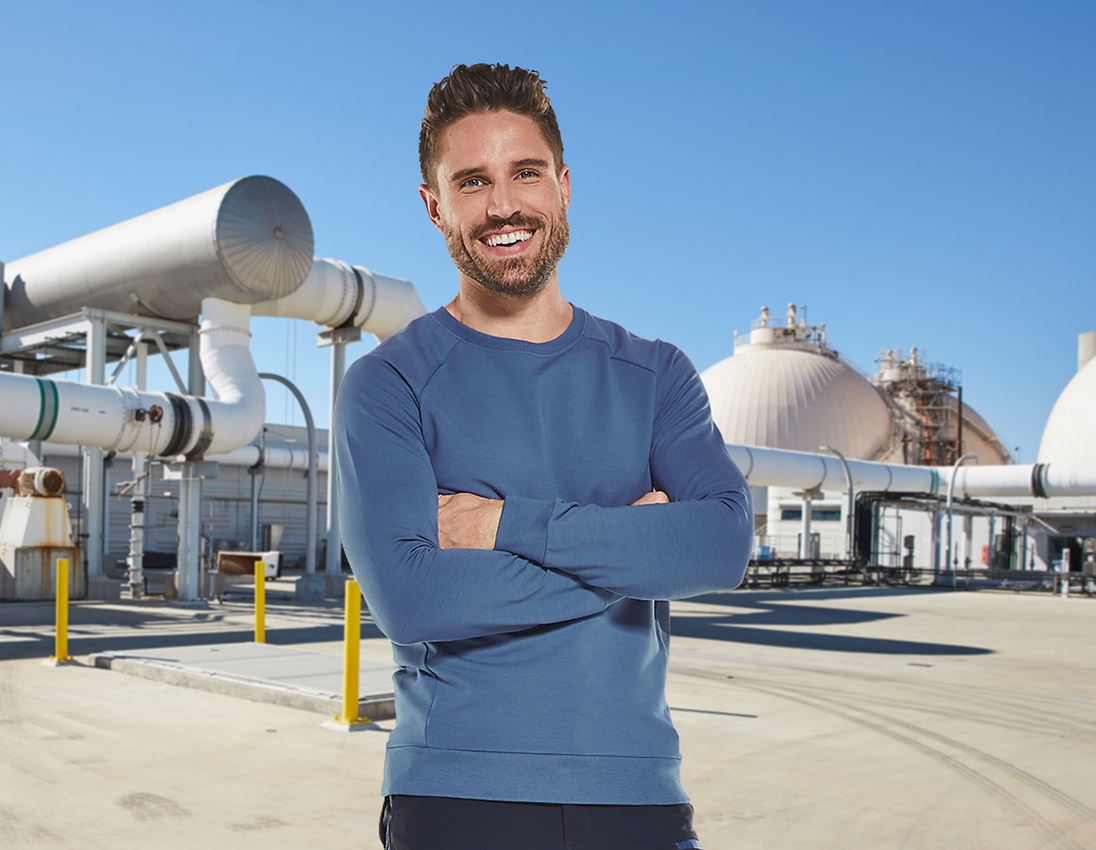 Shirts & Co.: e.s. Sweatshirt cotton stretch + kobalt