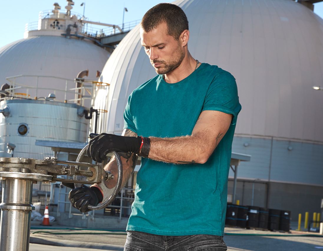 Themen: e.s. T-Shirt vintage cotton stretch + dunkelcyan vintage