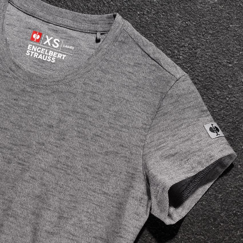 Maglie | Pullover | Bluse: T-shirt e.s.vintage, donna + nero melange 2