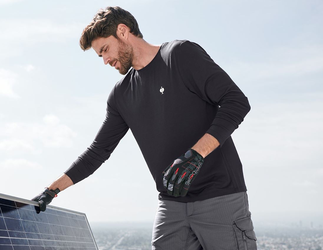 Shirts & Co.: Modal-Longsleeve e.s.concrete + schwarz