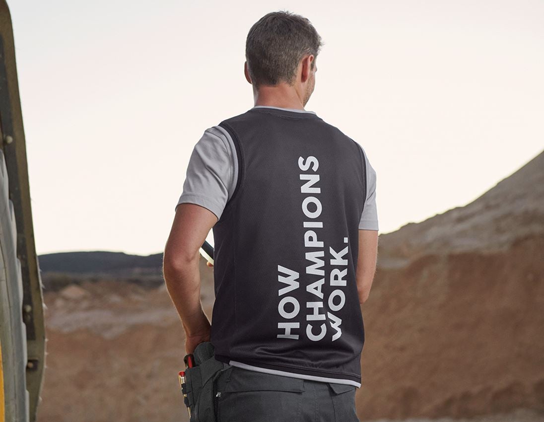 Shirts & Co.: Funktions Tank-Shirt e.s.ambition + schwarz/platin 1