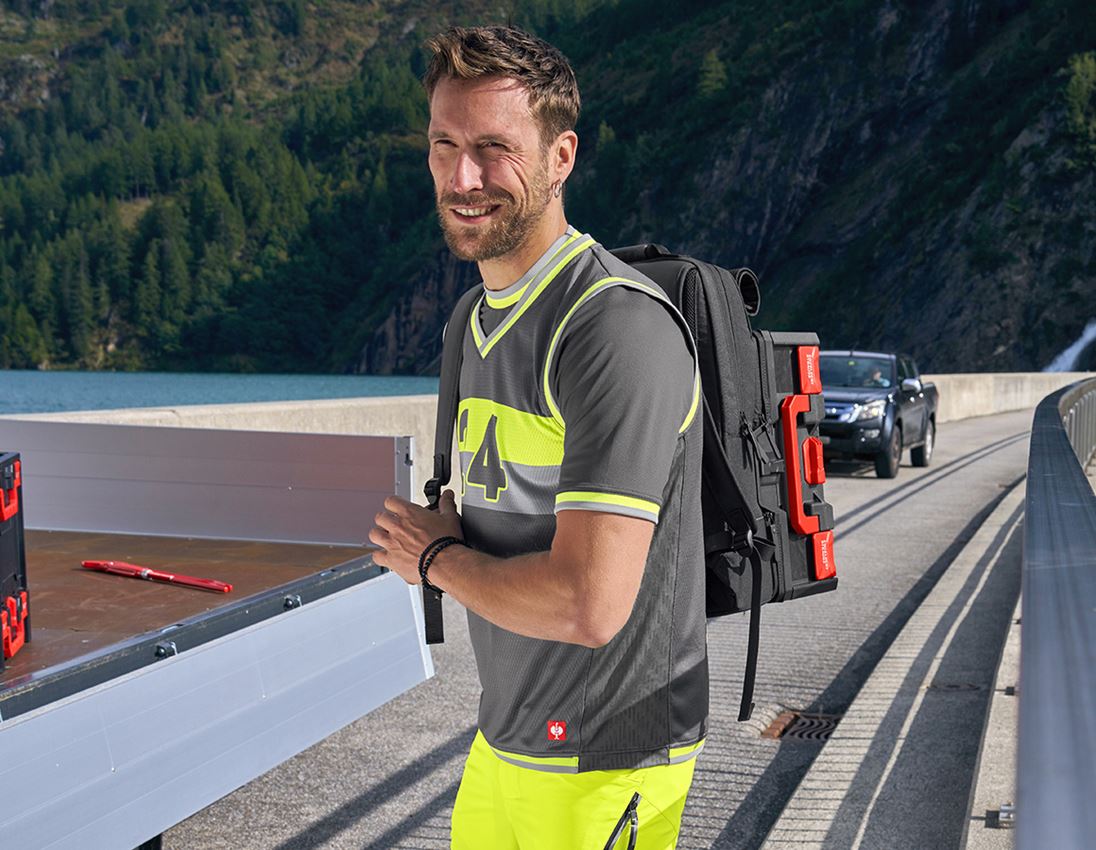 Themen: Funktions Tank-Shirt e.s.ambition + anthrazit/warngelb 1