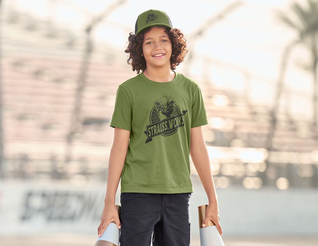 Shirts & Co.: T-Shirt e.s.iconic works, Kinder + berggrün