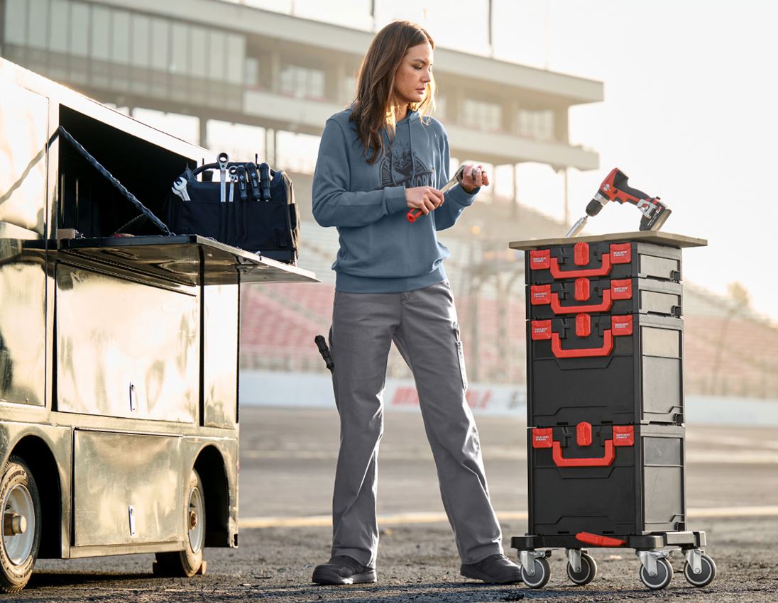 Shirts & Co.: Hoody-Sweatshirt e.s.iconic works, Damen + oxidblau 2