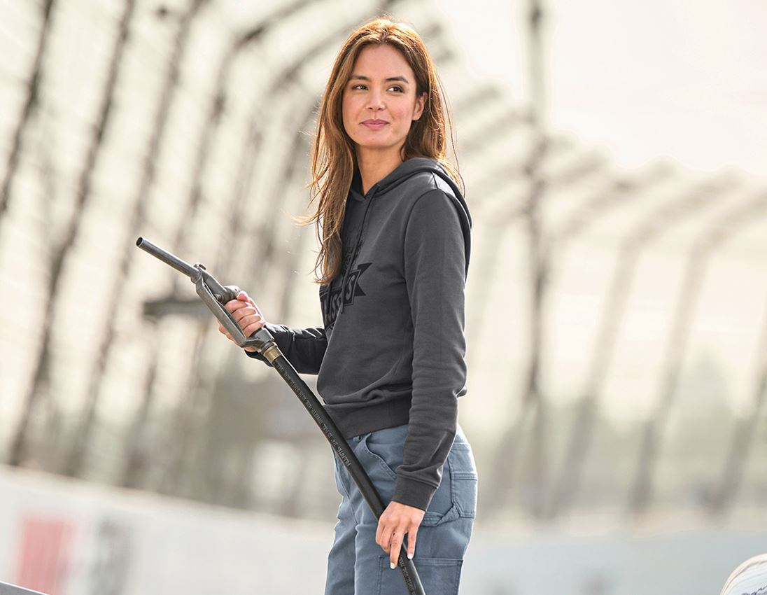 Shirts & Co.: Hoody-Sweatshirt e.s.iconic works, Damen + carbongrau 1
