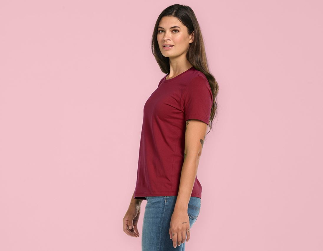 Shirts & Co.: e.s. T-Shirt cotton light, Damen + bordeaux 1