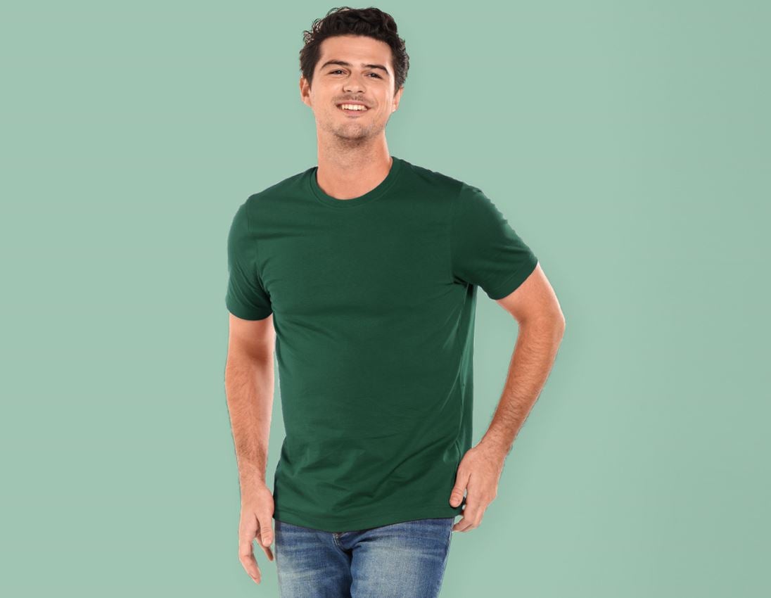 Shirts & Co.: e.s. T-Shirt cotton, slim fit + grün