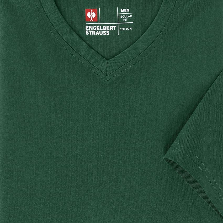 Shirts & Co.: e.s. T-Shirt cotton V-Neck + grün 2