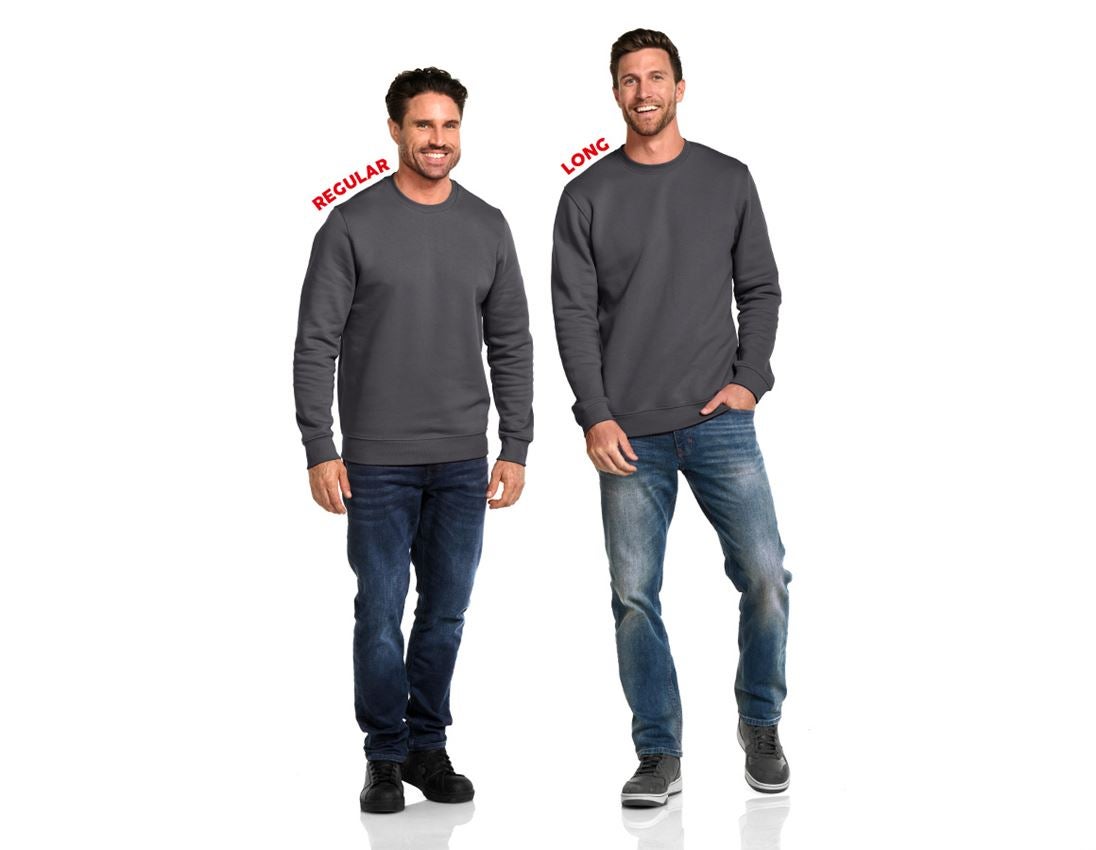 Shirts & Co.: e.s. Sweatshirt poly cotton, long fit + schwarz 2