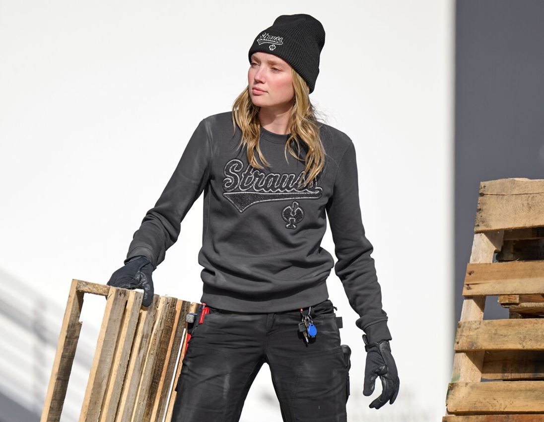 Kleine Geschenke: Sweatshirt e.s.e:pic, Damen + carbongrau