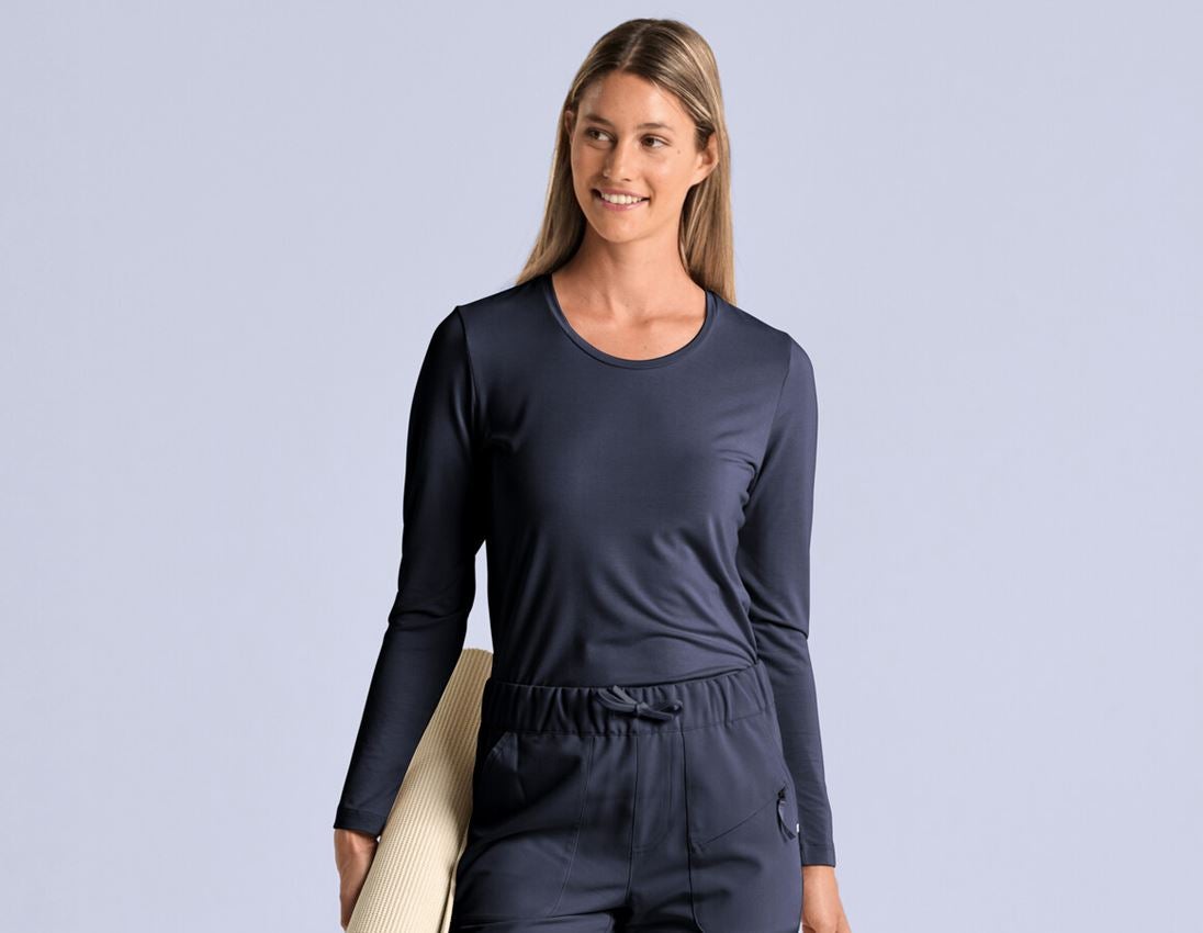 Shirts & Co.: Modal-Longsleeve e.s.avida, Damen + dunkelblau