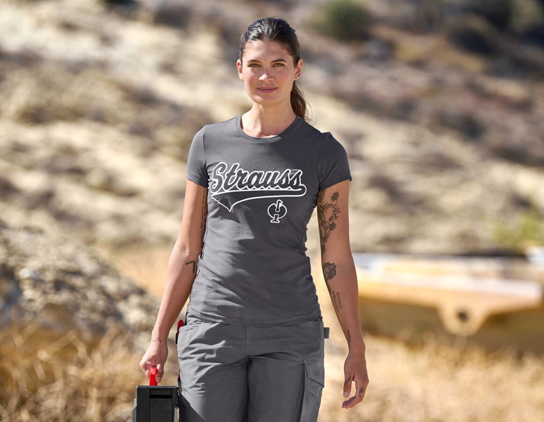 Shirts & Co.: T-Shirt e.s.e:pic, Damen + carbongrau