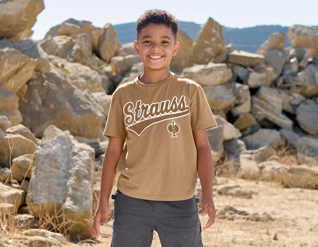 Shirts & Co.: T-Shirt e.s.e:pic, Kinder + mandelbraun