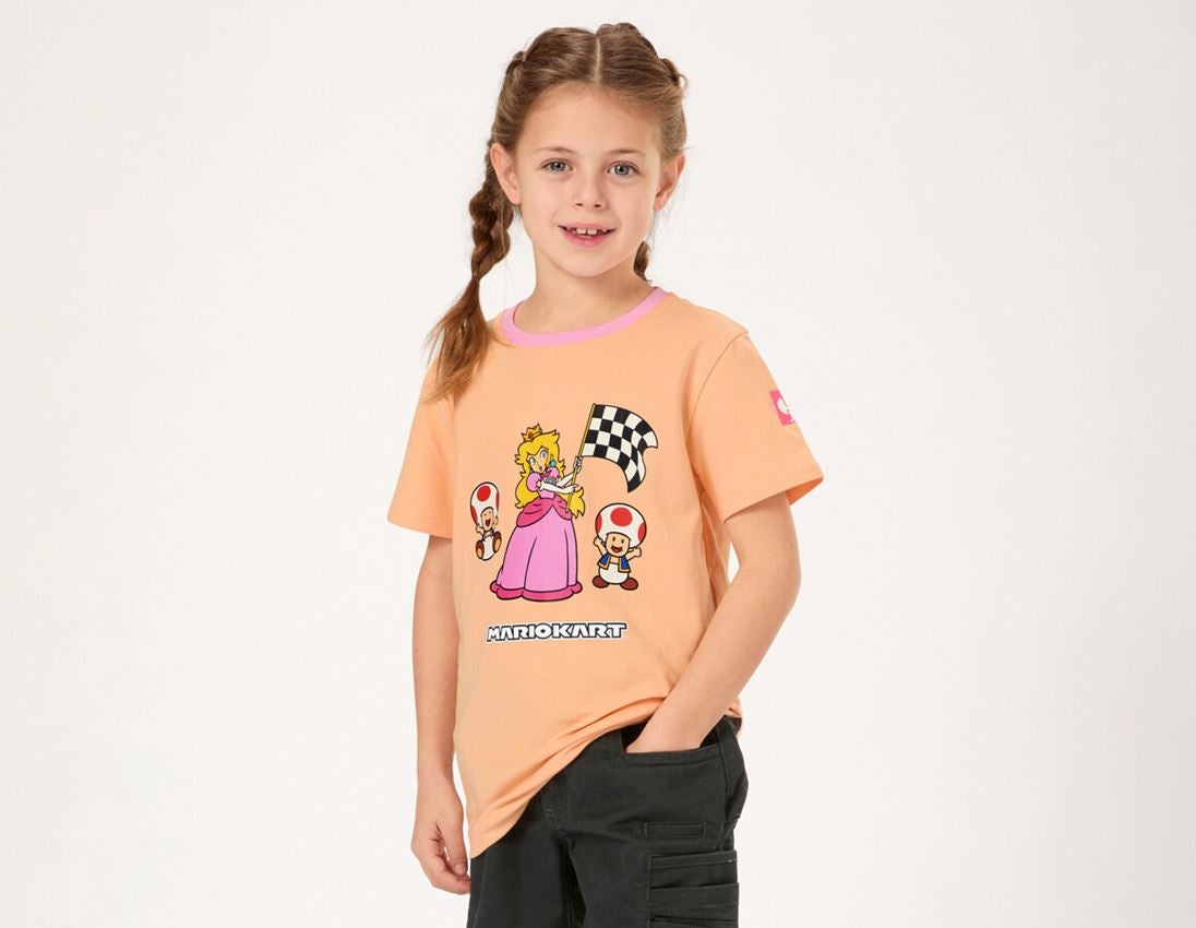 Kollaborationen: Mario Kart/Peach T-Shirt, Kinder + pfirsich