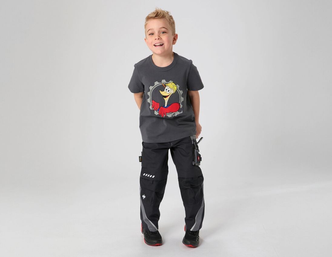 Shirts & Co.: e.s.T-Shirt cotton stretch engelbird, Kinder + engelbird4/anthrazit 1