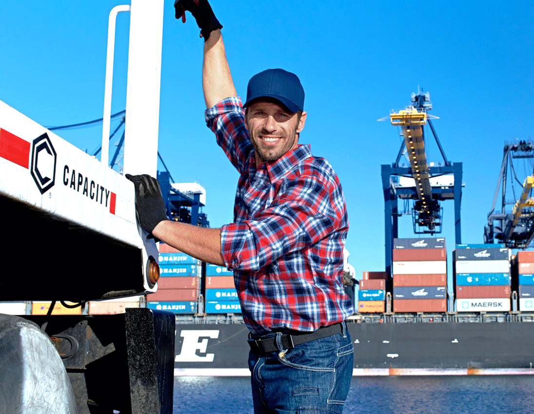 Shirts & Co.: Baumwoll-Hemd Bergen, extra lang + rot/dunkelblau/kobalt 1