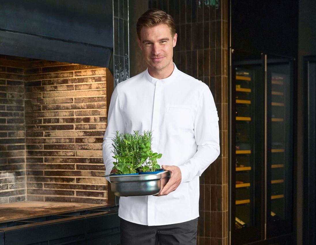 Shirts & Co.: e.s. Hybrid Kochhemd + weiß