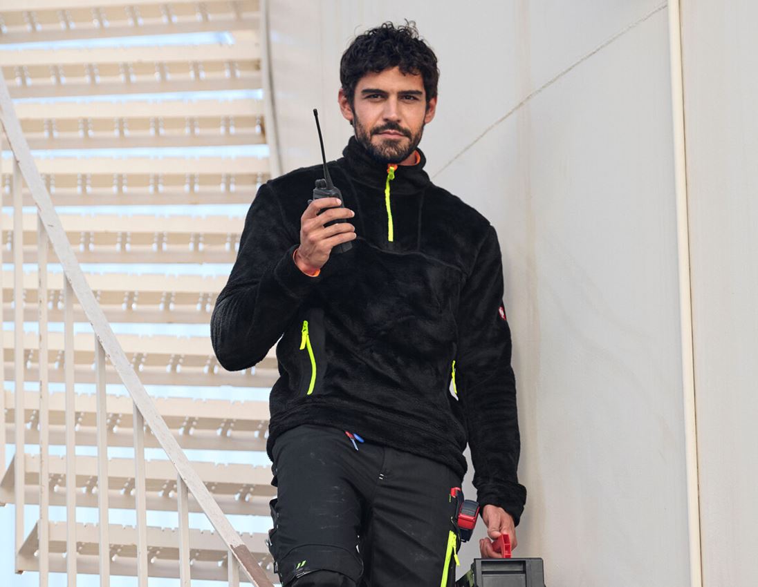 Maglie | Pullover | Camicie: Troyer Highloft e.s.motion 2020 + nero/giallo fluo/arancio fluo 1