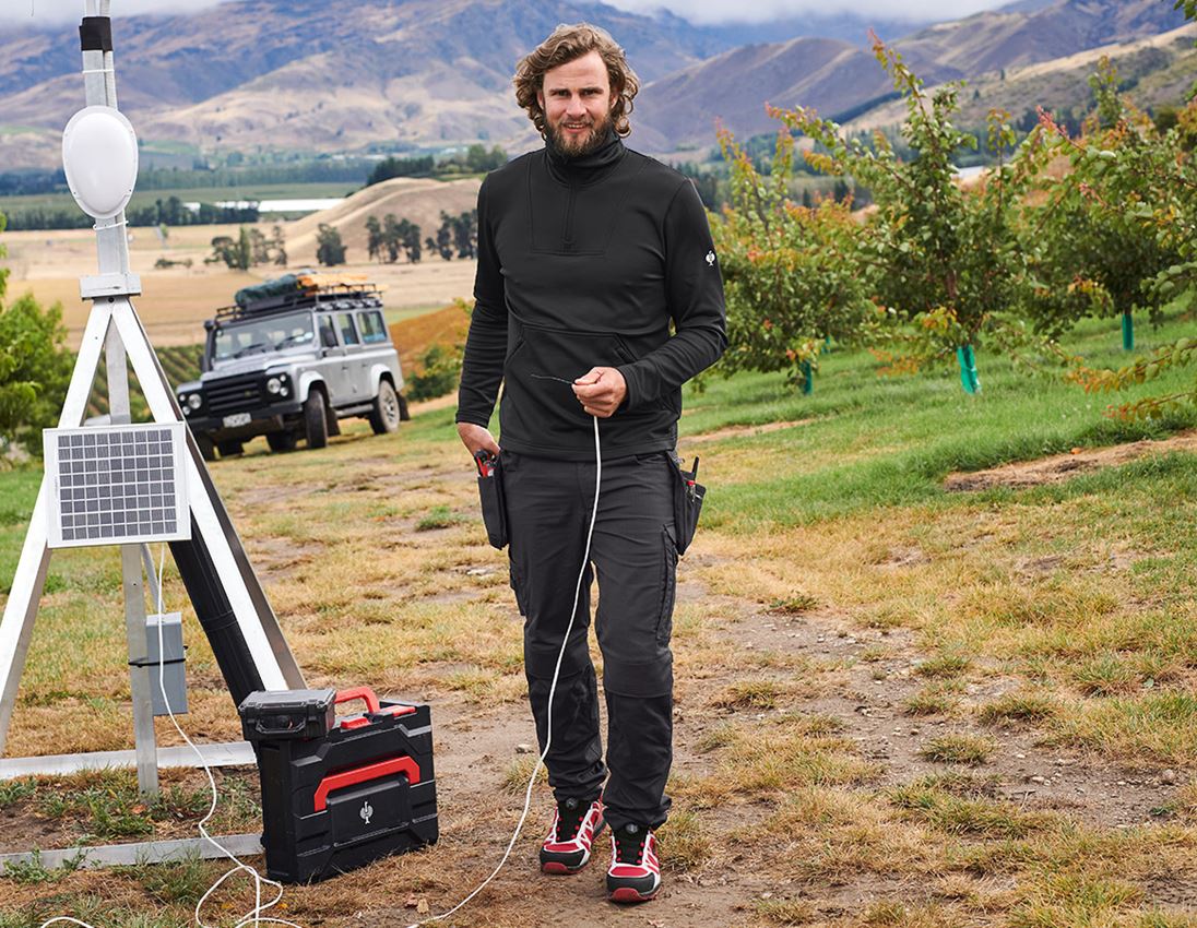 Shirts & Co.: Funktions-Troyer thermo stretch e.s.concrete + schwarz 1