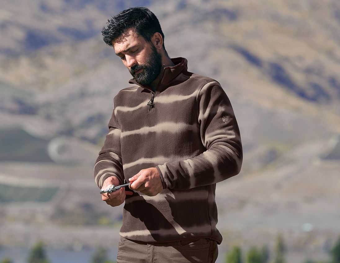 Themen: Fleece Troyer tie-dye e.s.motion ten + kastanie/pekanbraun