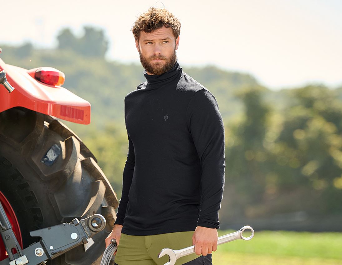Themen: Rollkragenshirt Merino e.s.trail + schwarz 1