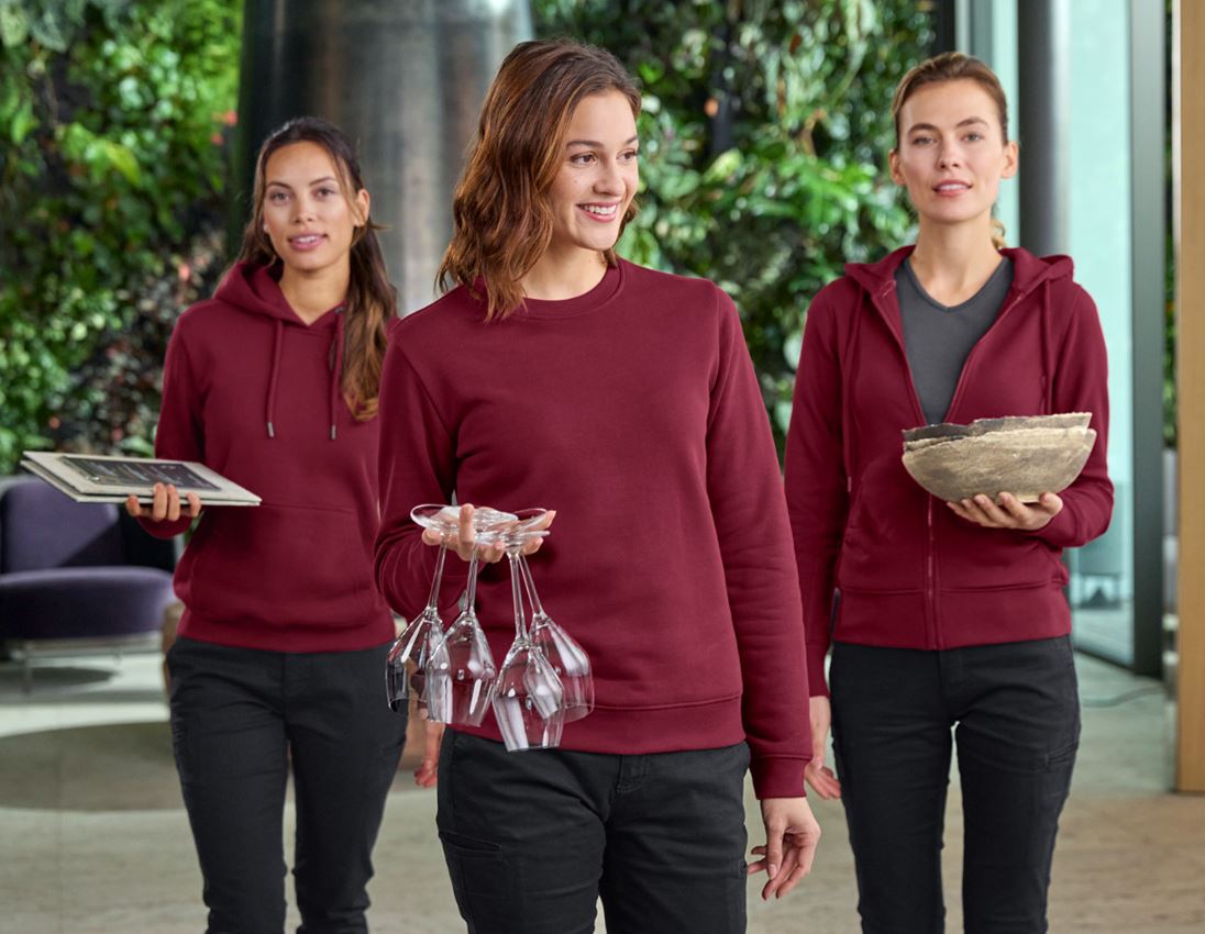 Shirts & Co.: e.s. Sweatshirt poly cotton, Damen + bordeaux 3