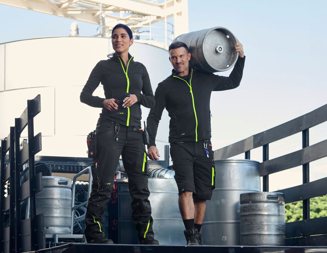 Giacche da lavoro: Giacca clima-pro FIBERTWIN® e.s.motion 2020, donna + nero/giallo fluo 2
