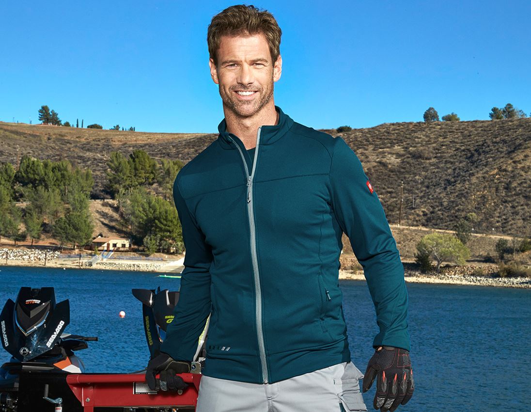 Themen: FIBERTWIN® clima-pro Jacke e.s.motion 2020 + seeblau/platin