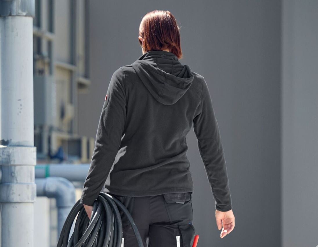 Jacken: Kapuzen Fleece Jacke e.s.motion 2020, Damen + graphit 1