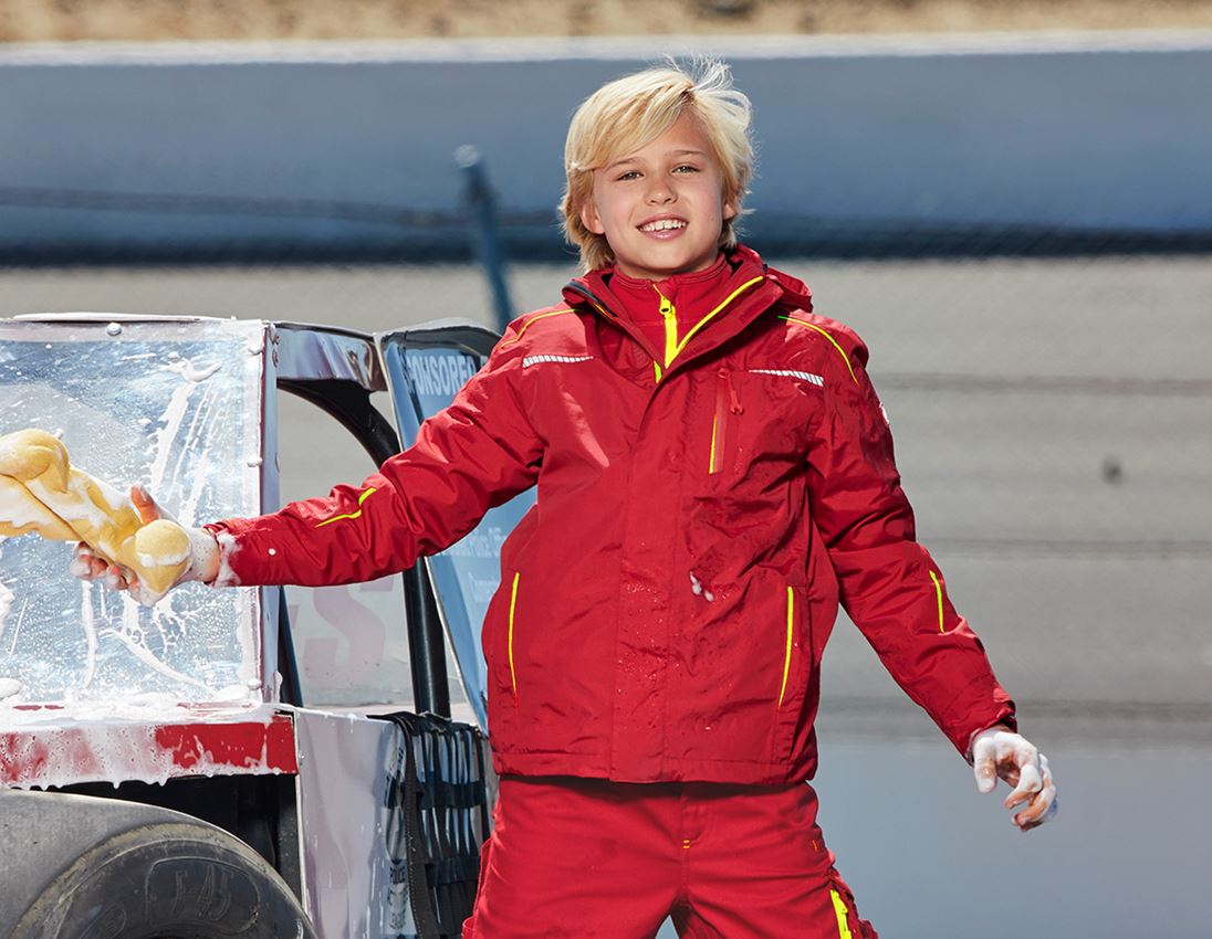 Jacken: 3 in 1 Funktionsjacke e.s.motion 2020, Kinder + feuerrot/warngelb