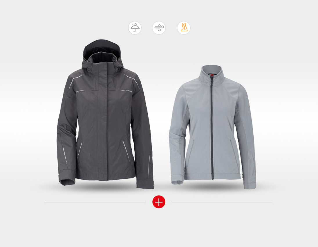 Jacken: 3 in 1 Funktionsjacke e.s.motion 2020, Damen + anthrazit/platin 5