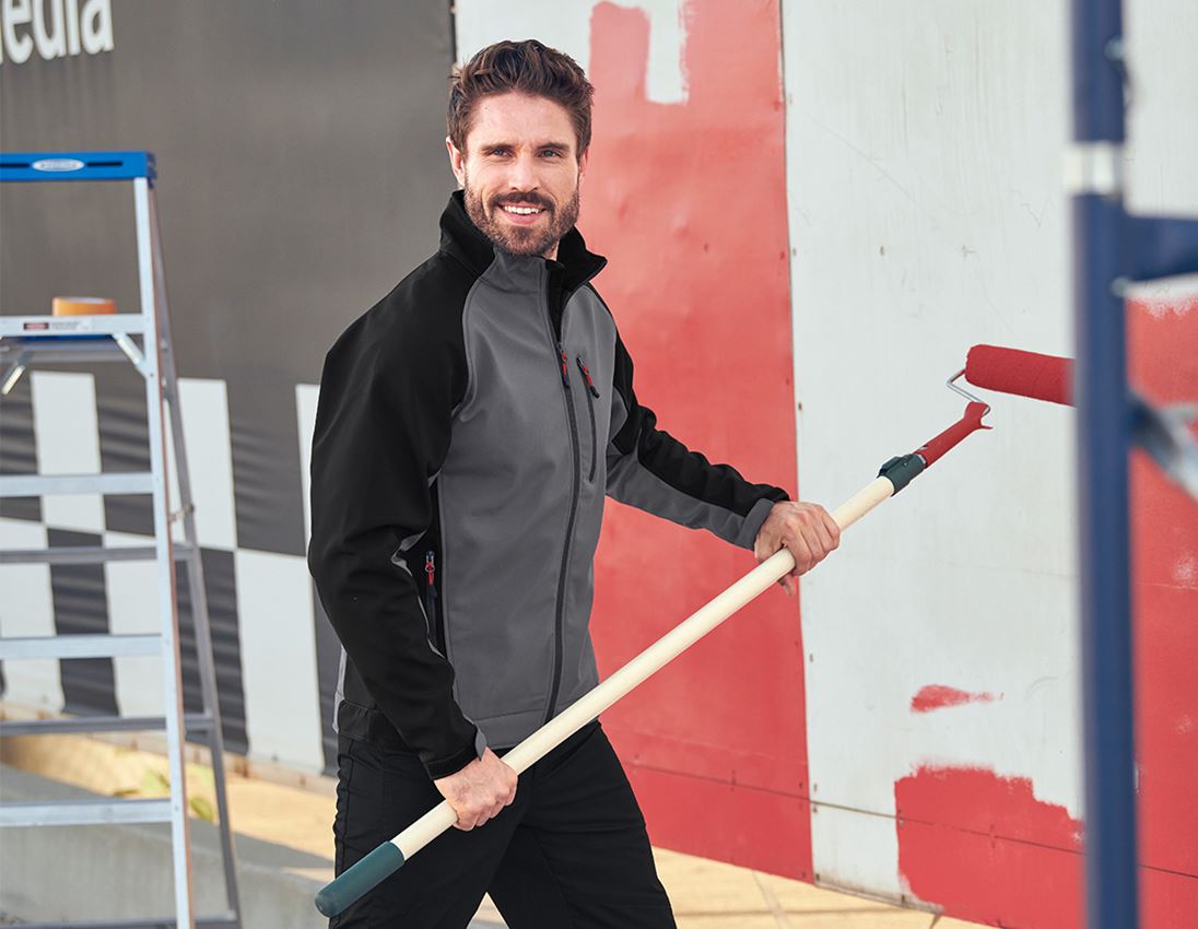 Galabau / Forst- und Landwirtschaft: Softshell Jacke dryplexx® softlight + anthrazit/schwarz 1