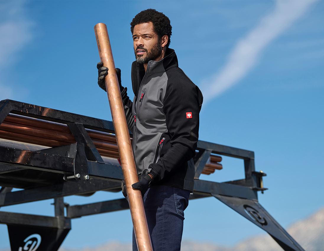 Galabau / Forst- und Landwirtschaft: Softshell Jacke dryplexx® softlight + anthrazit/schwarz 2