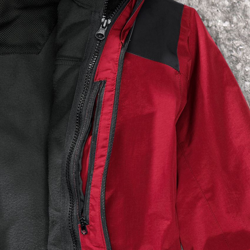 Arbeitsjacken: e.s. 3 in 1 Funktionsjacke, Herren + rot/schwarz 2