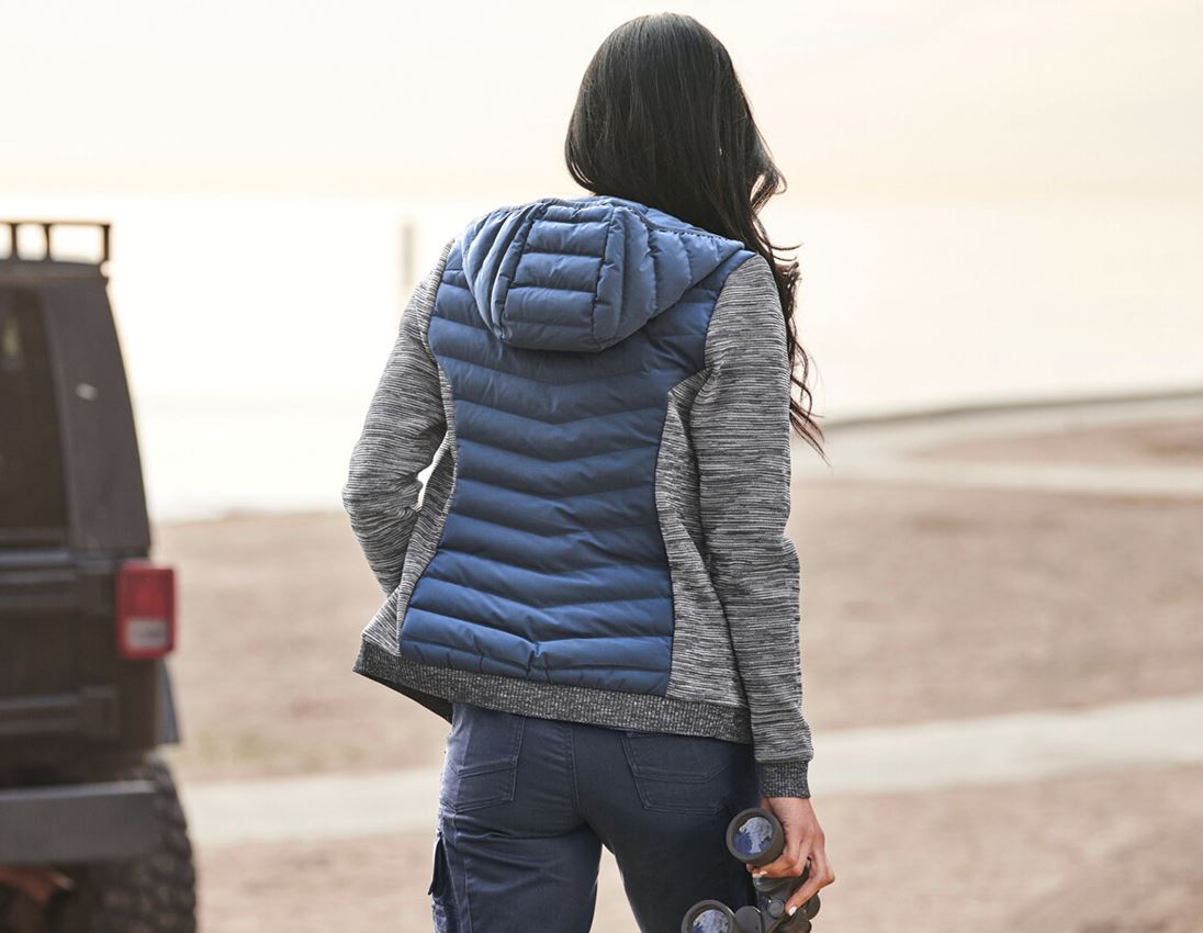 Jacken: Hybrid Kapuzenstrickjacke e.s.motion ten, Damen + schieferblau melange 2