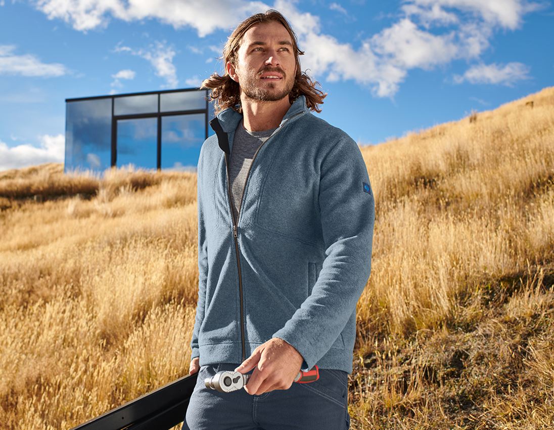 Jacken: Fleecejacke e.s.vintage + arktikblau melange 1