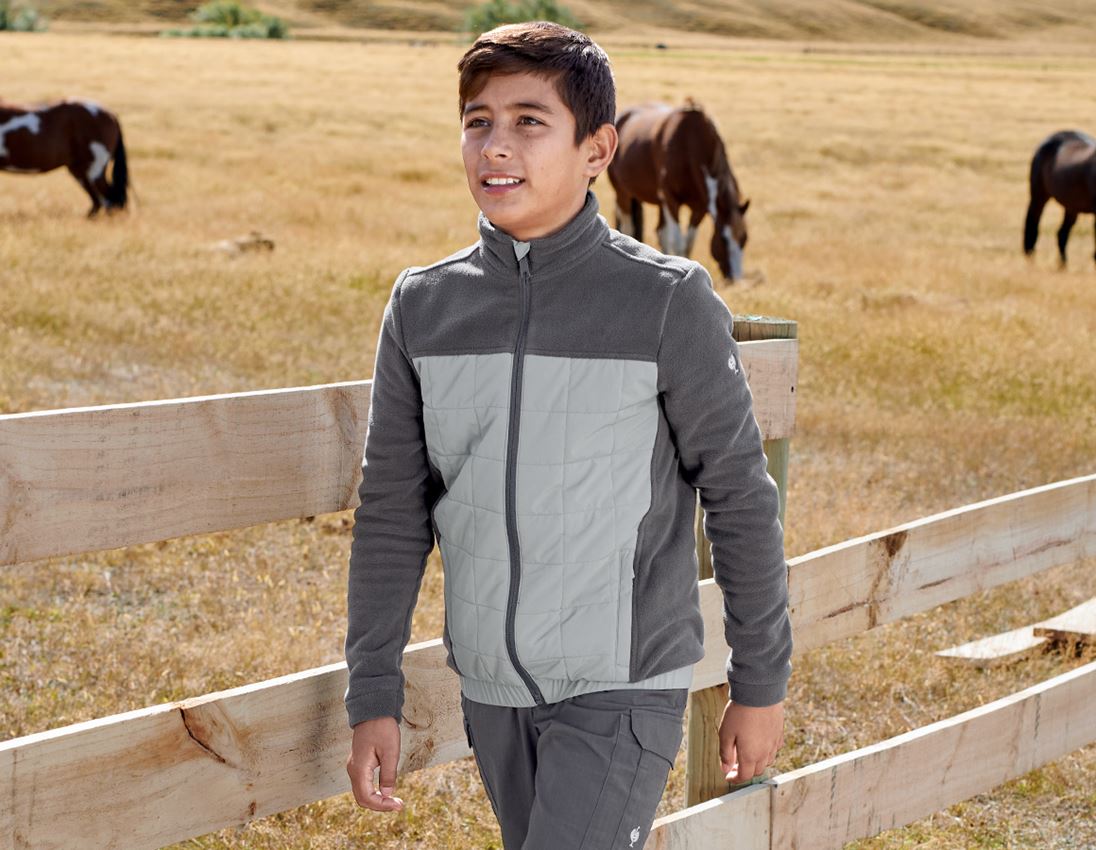 Jacken: Hybrid Fleecejacke e.s.concrete, Kinder + anthrazit/perlgrau