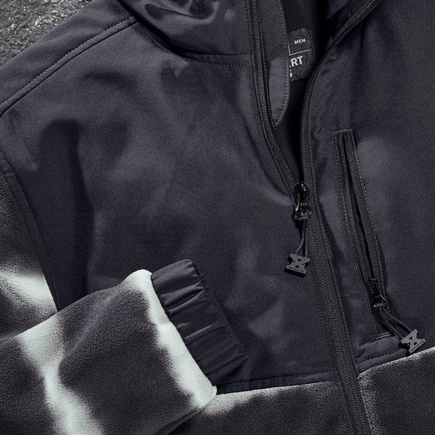Jacken: Hybrid Kapuzenfleecejacke tie-dye e.s.motion ten + oxidschwarz/magnetgrau 2