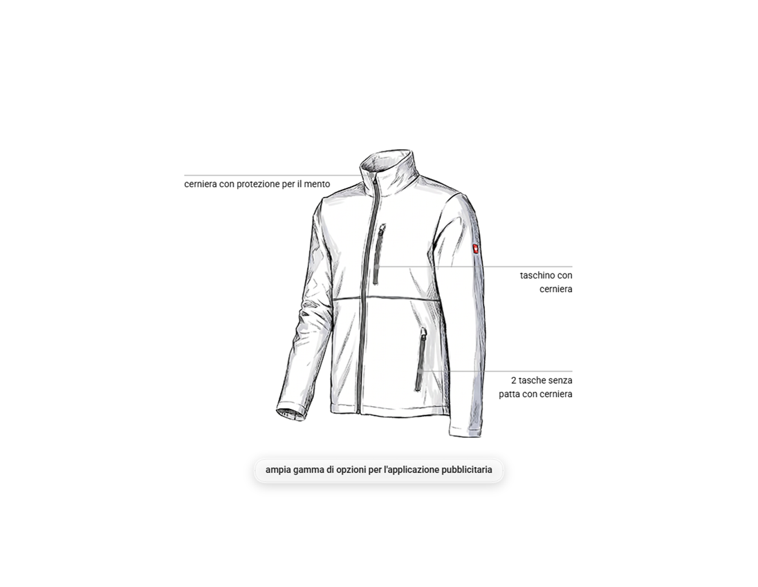 Giacche: Giacca Softshell e.s.line.core + bianco/platino 1
