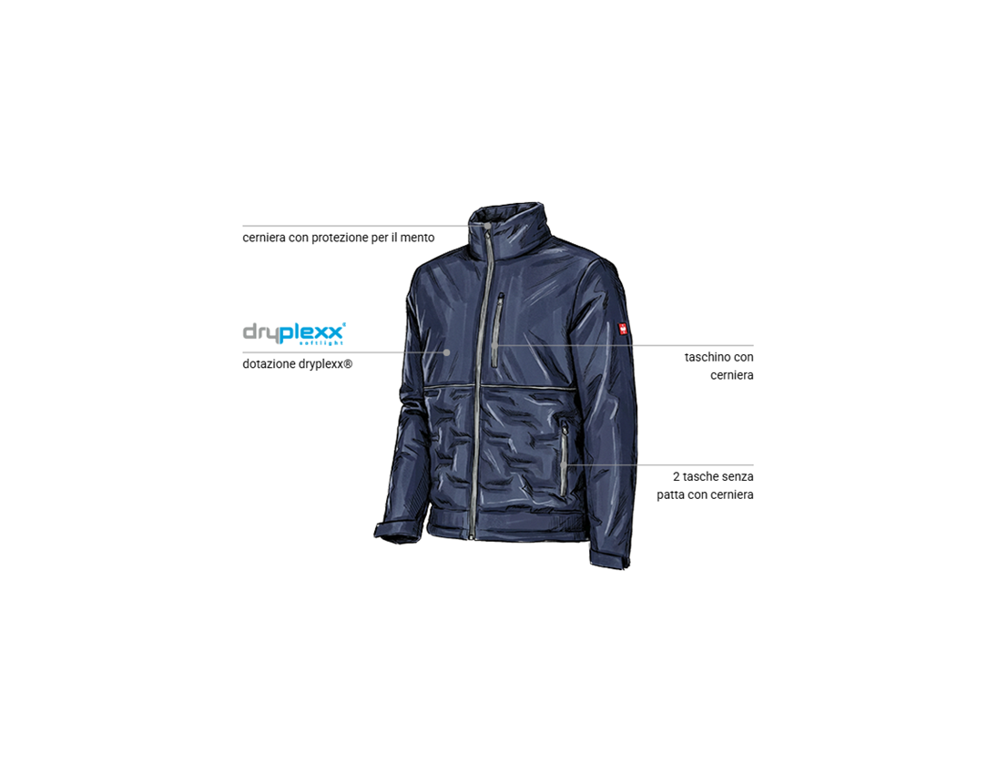 Giacche: Giacca invernale imbottita e.s.line.core + blu scuro/platino 1